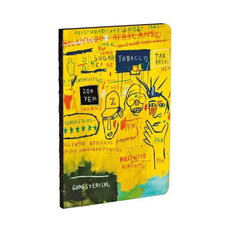 Yellow notebook featuring an artwork by Basquiat