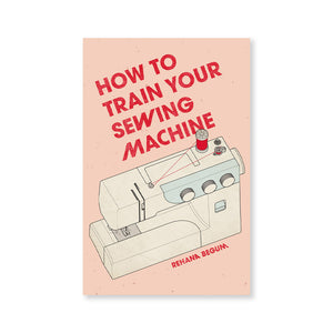 Book cover featuring illustration of a sewing machine.