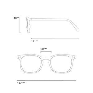 Dimensions of the glasses.