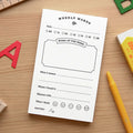 Weekly words pad with different tasks and rating system