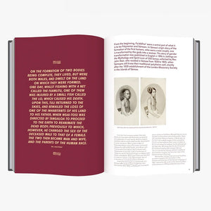 Inside page of book featuring text and historical images