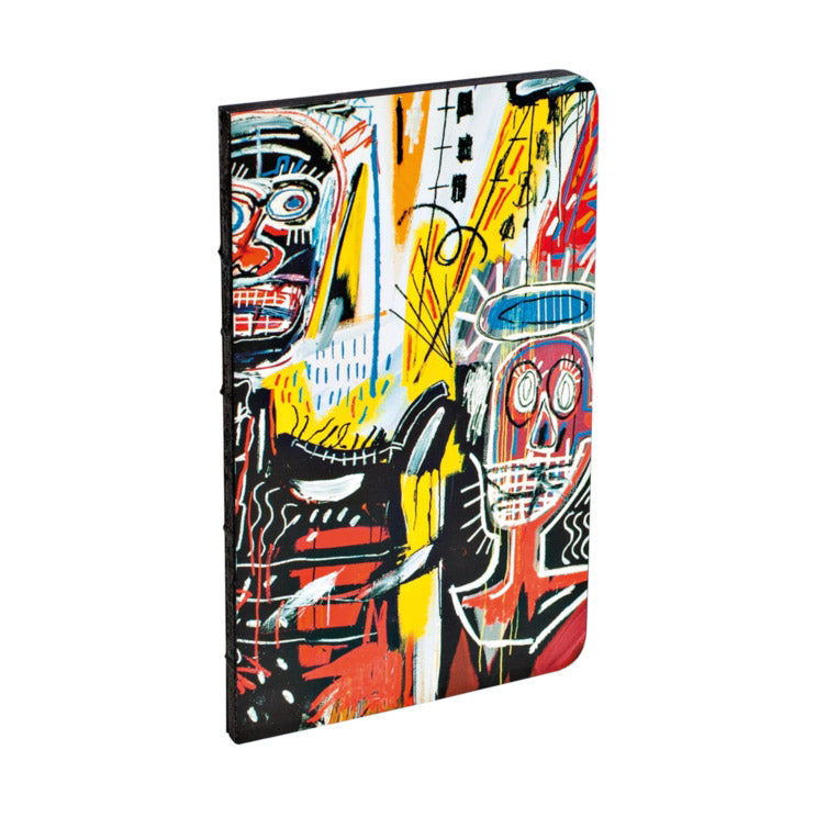 Colourful notebook containing an artwork by Basquiat