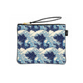 Zip pouch featuring repeat pattern of The Great Wave artwork