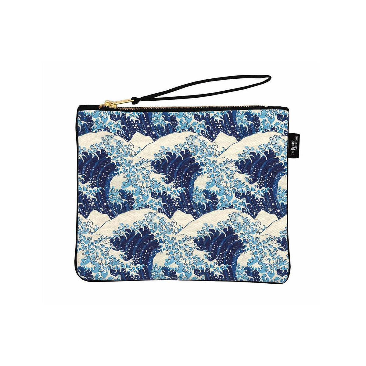 Zip pouch featuring repeat pattern of The Great Wave artwork