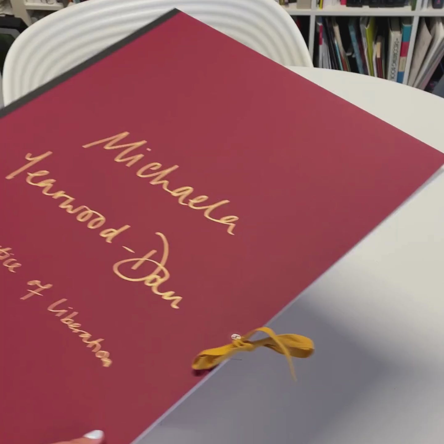 Video of Michaela Yearwood-Dan limited edition in its folio.
