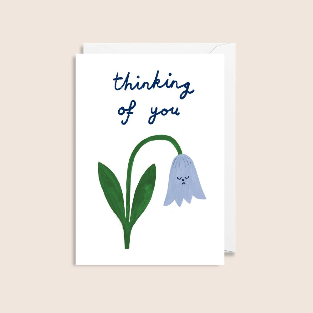 Greetings card with illustration of sad flower