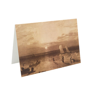 Greetings card against white background. It features a seascape Liber print by Turner