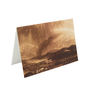 Greetings card against white background. It features a landscape Liber print by Turner