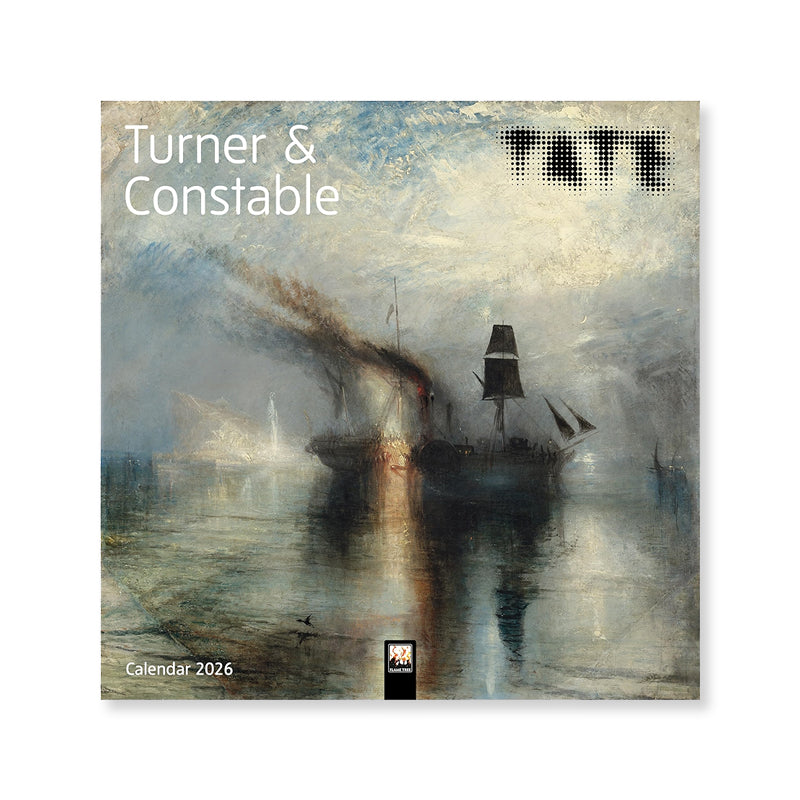 Calendar cover featuring a painting of ships on water with Turner & Constable branding.