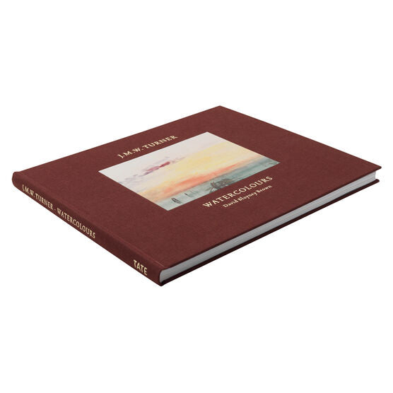 Red book with a watercolour painting on the cover on a white background