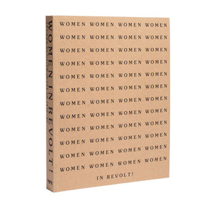 Front cover of book featuring the word WOMEN repeated 48 times across the cover.