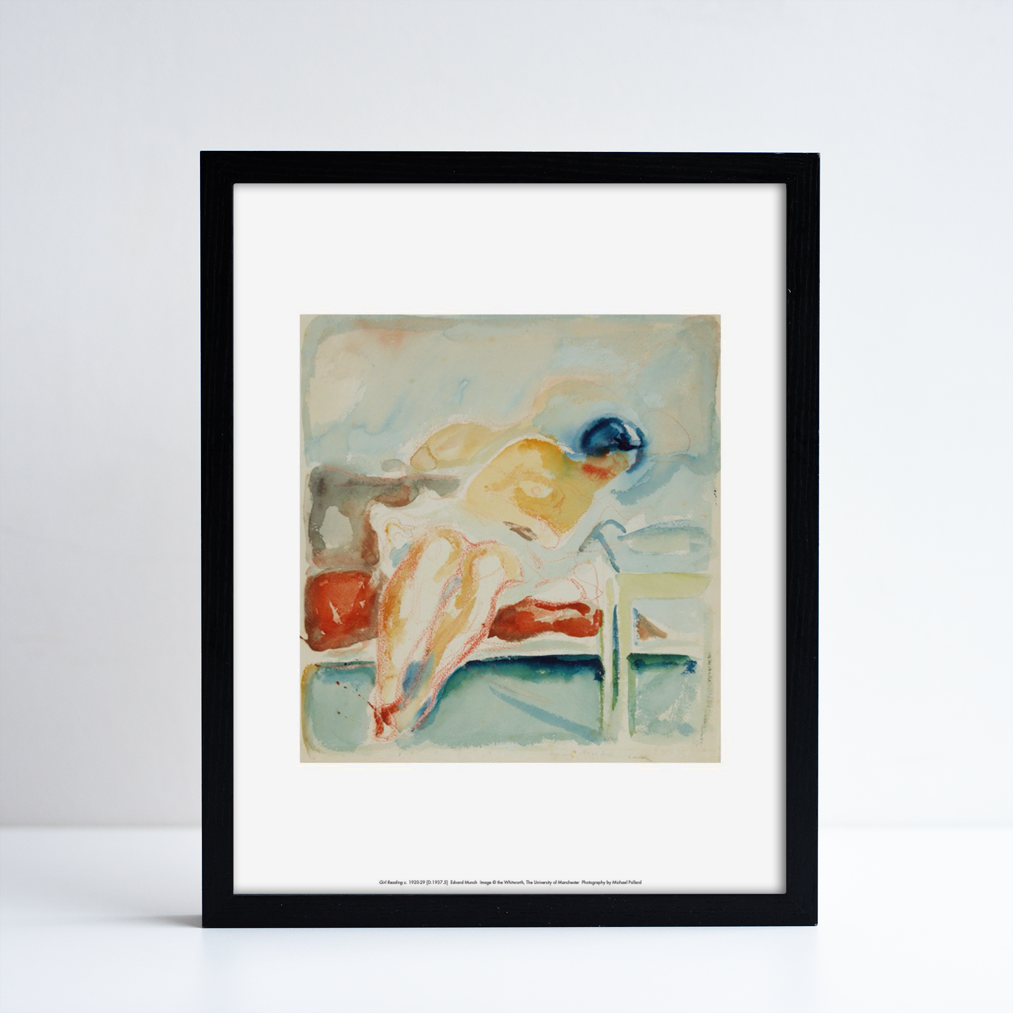 Framed Reproduction of 'Girl Reading' by Edvard Munch. 