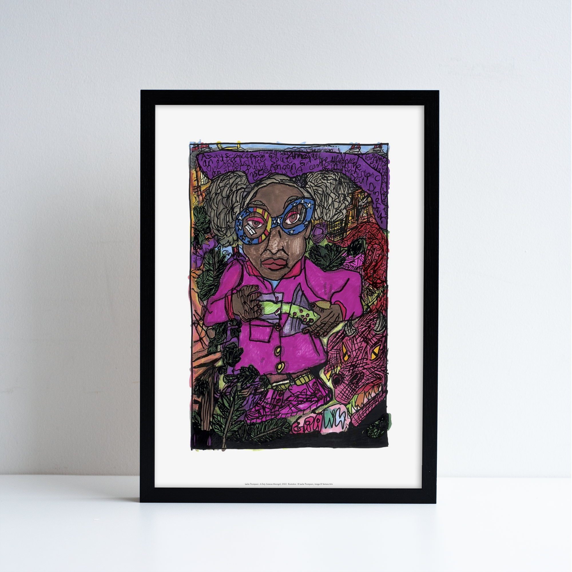 Framed Reproduction of Leslie Thompsons work A Duty Science Moongirl