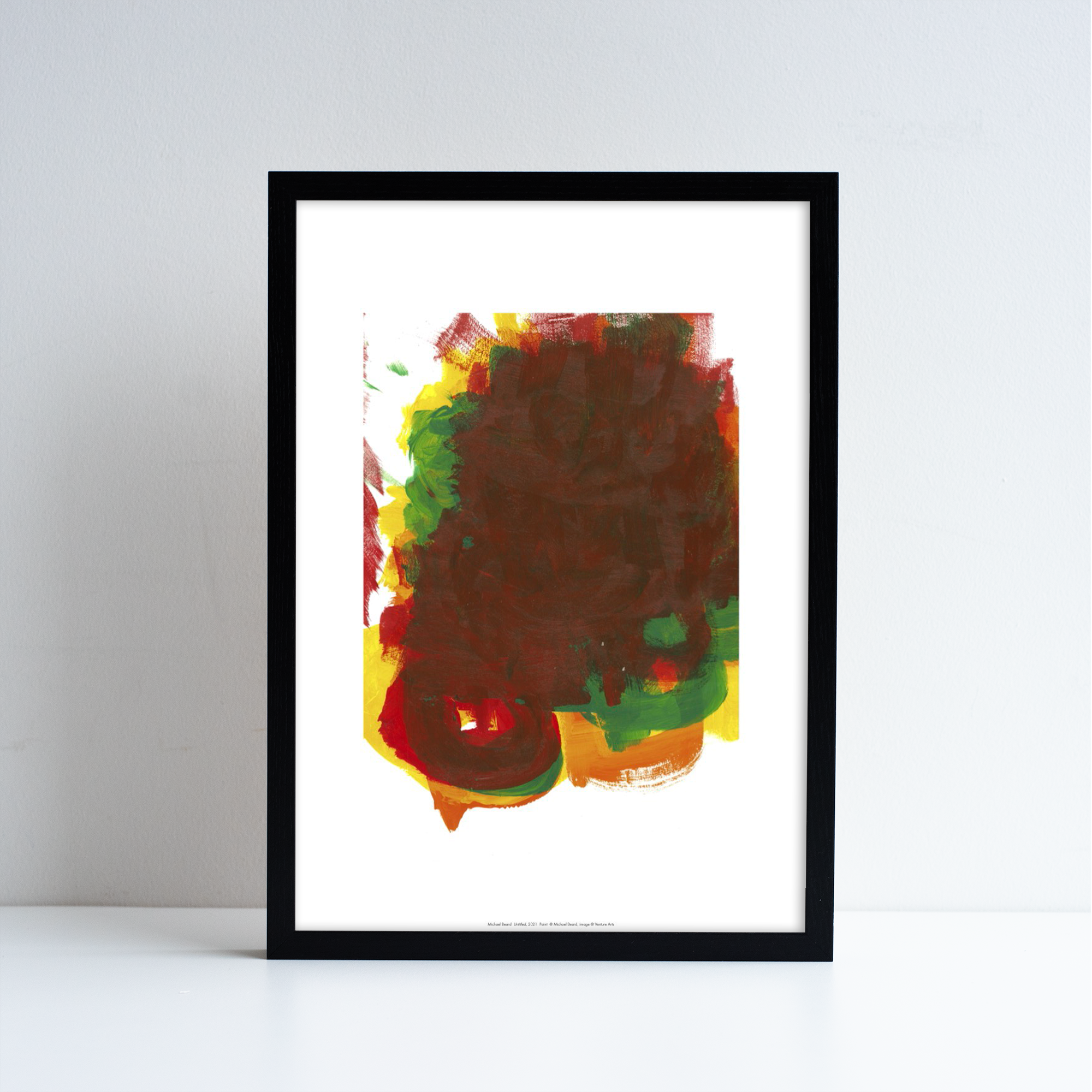 Framed reproduction of abstract work by Michael Beard.