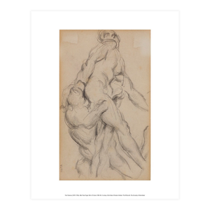 Reproduction of After Pierre Puget by Paul Cezanne. A drawing featuring nude figures