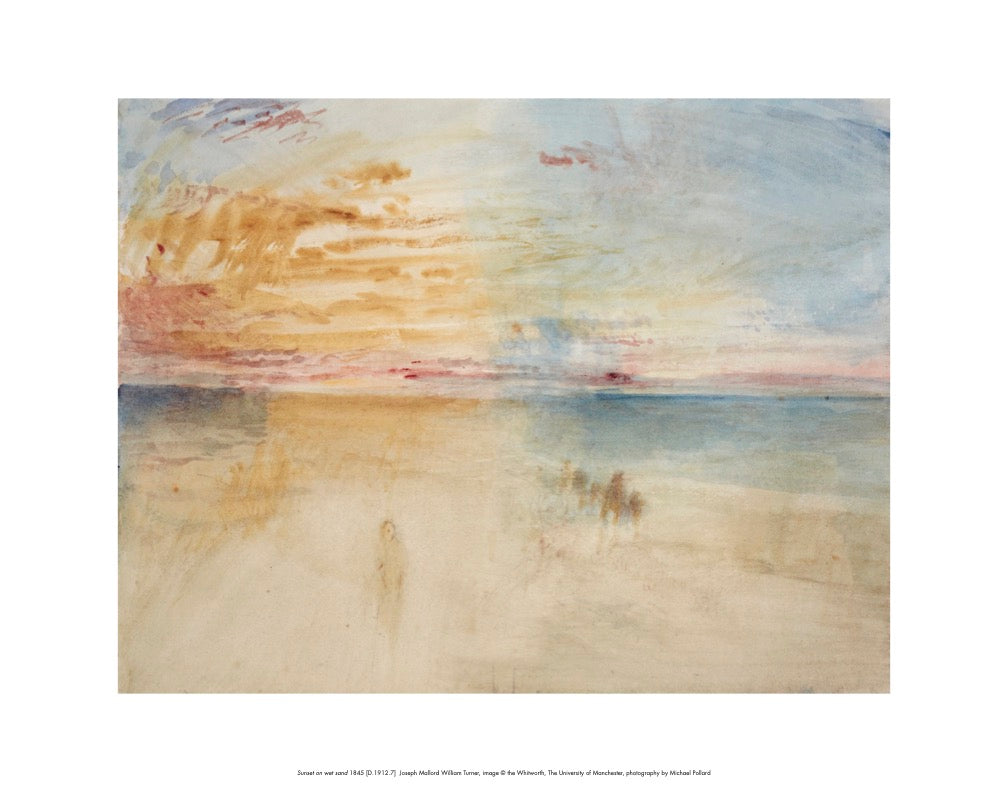 Reproduction of Sunset on Wet Sand by William Turner. Seascape painting.