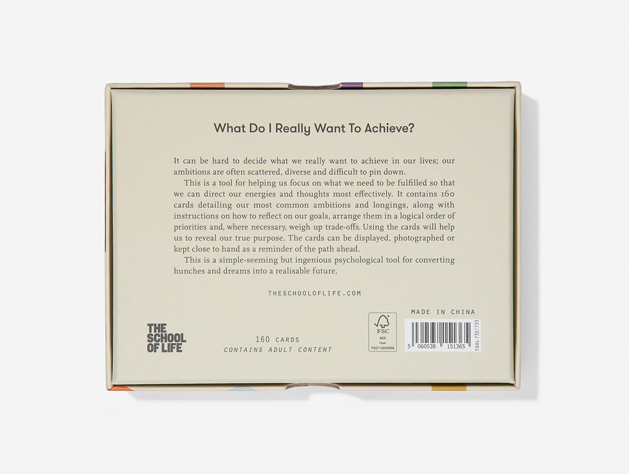Back cover of a game box. Title 'What Do I Really Want to Achieve?'