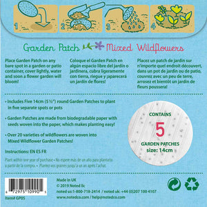 The back of the Garden Patch packaging with instructions.
