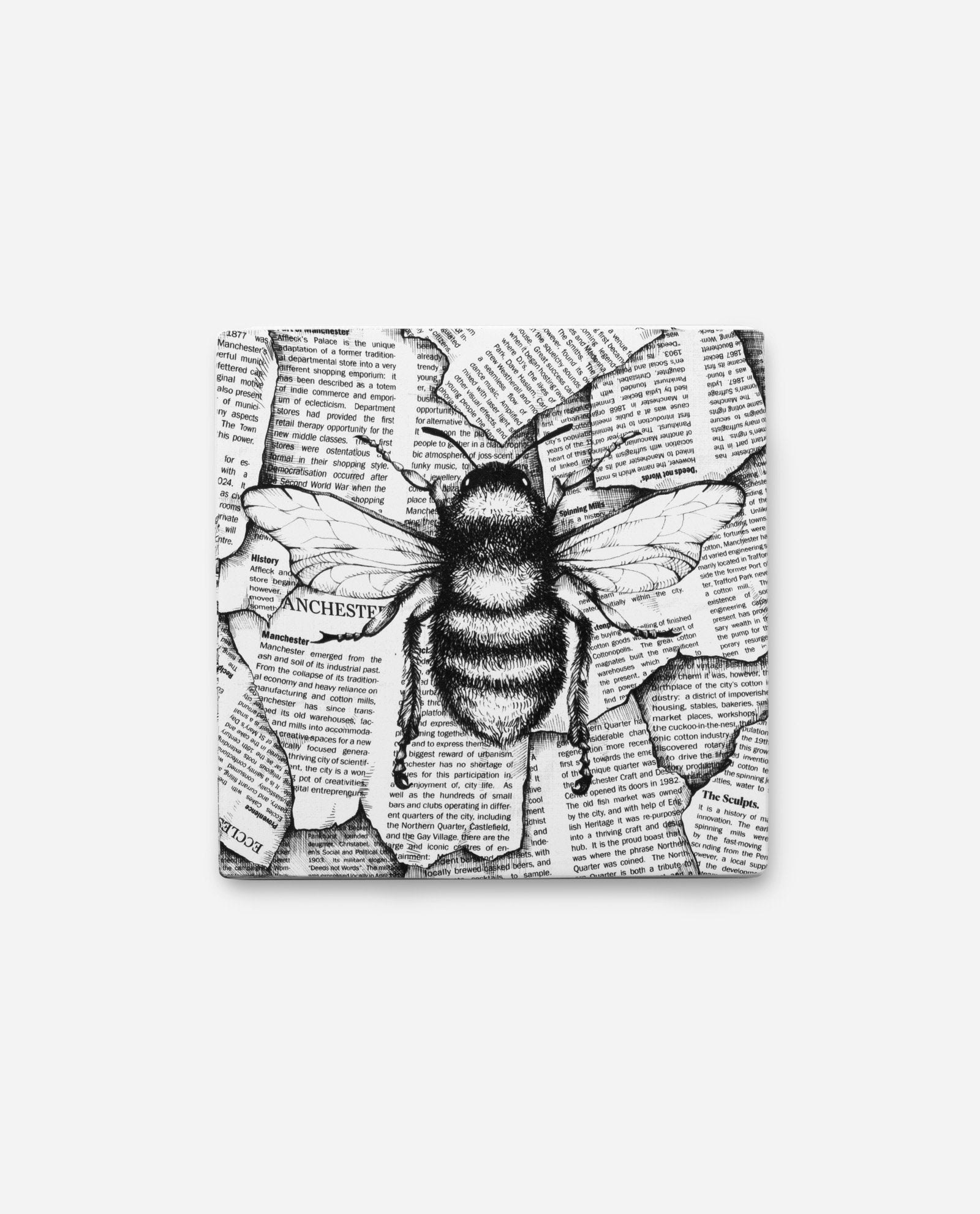 The bee tile on a white background.